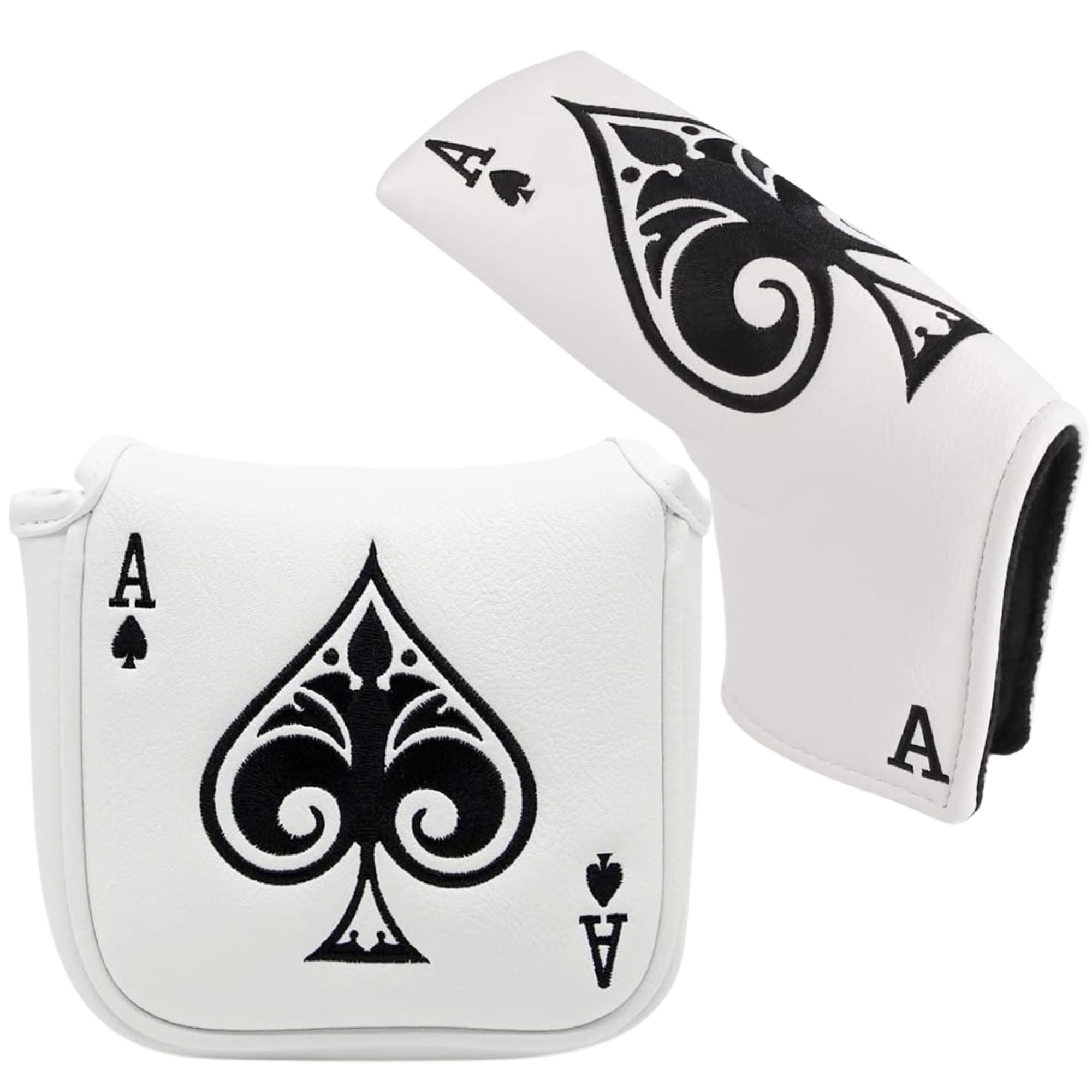 Golf Putter - Lustige Golf-Putter-Abdeckung im Poker-Ass-Stil, Golfschläger-Kopfabdeckung, Golf-Mallet-